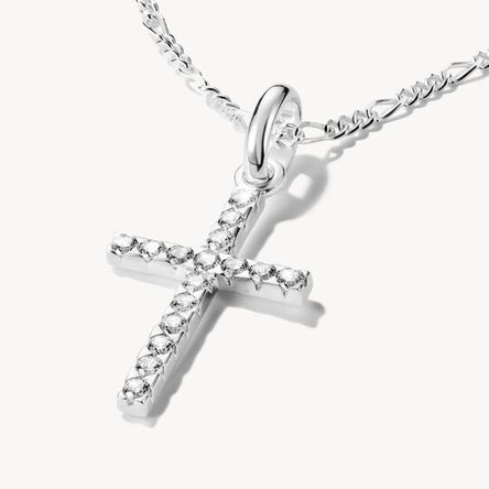 Thomas Sabo Silver With Stones Cross Connect Charm Pendant