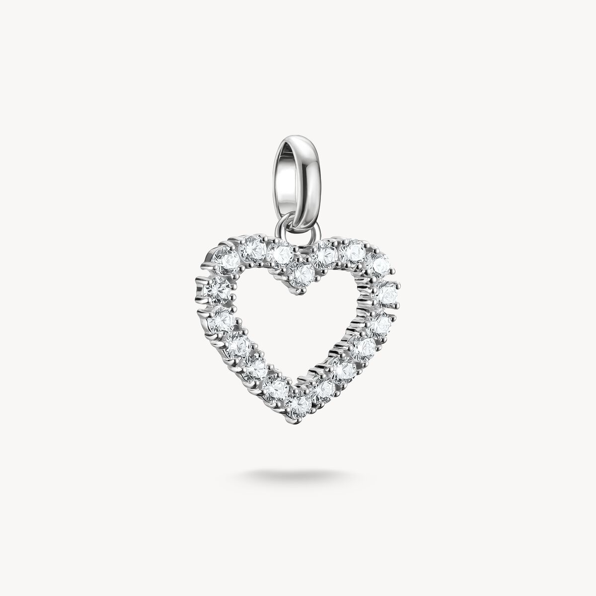 Thomas Sabo Silver Open Heart With Stones Connect Charm Pendant