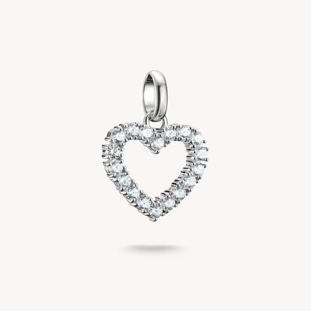 Thomas Sabo Silver Open Heart With Stones Connect Charm Pendant