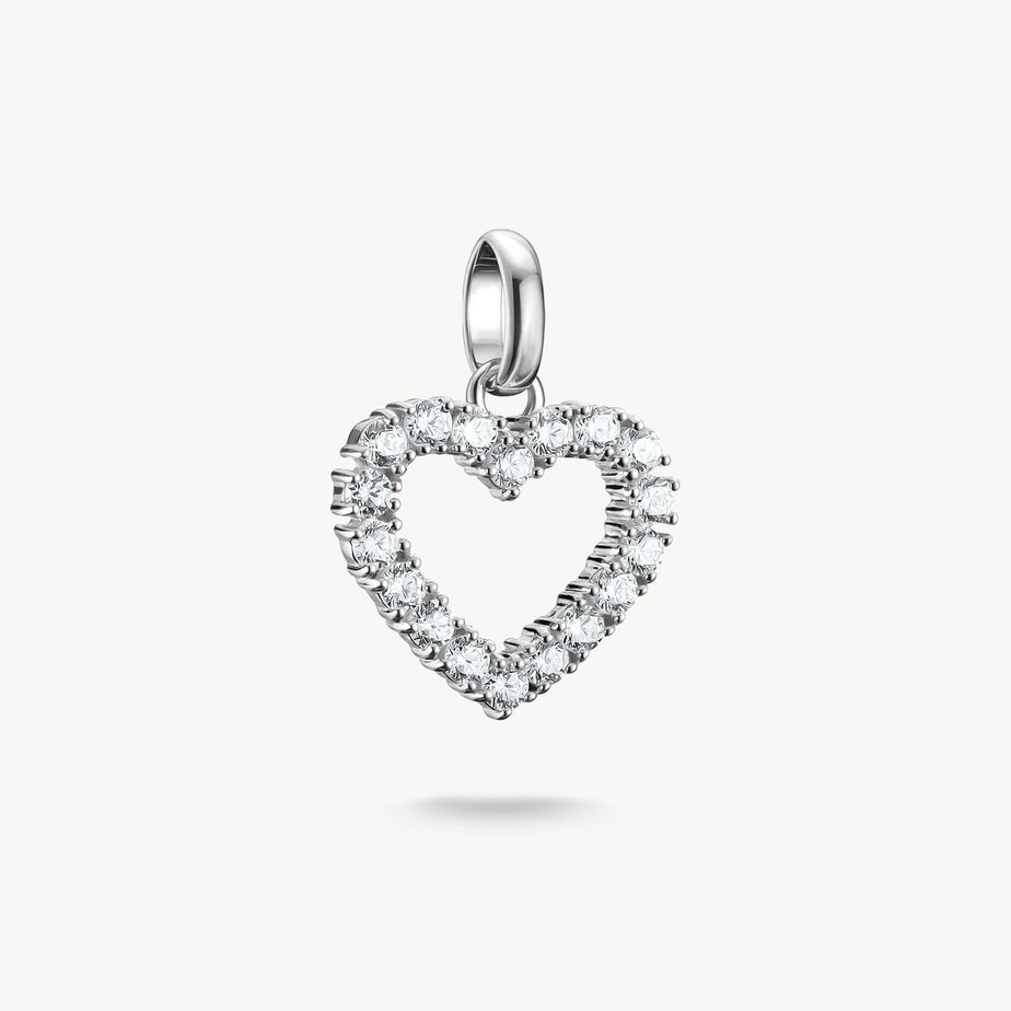 Thomas Sabo Silver Open Heart With Stones Connect Charm Pendant