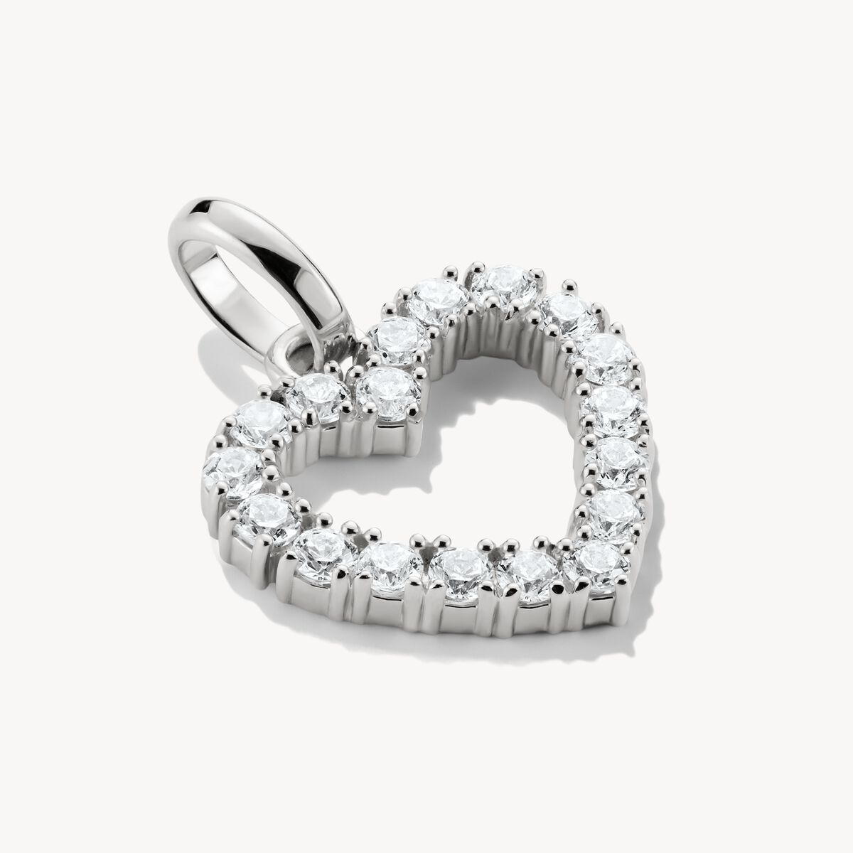 Thomas Sabo Silver Open Heart With Stones Connect Charm Pendant