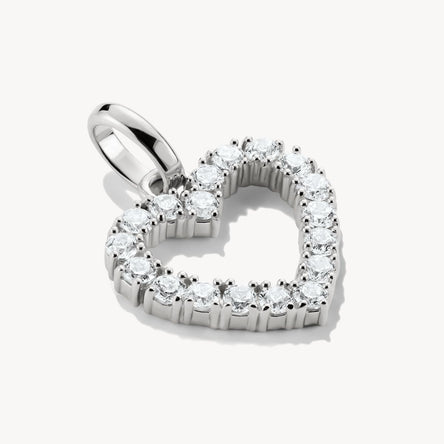 Thomas Sabo Silver Open Heart With Stones Connect Charm Pendant