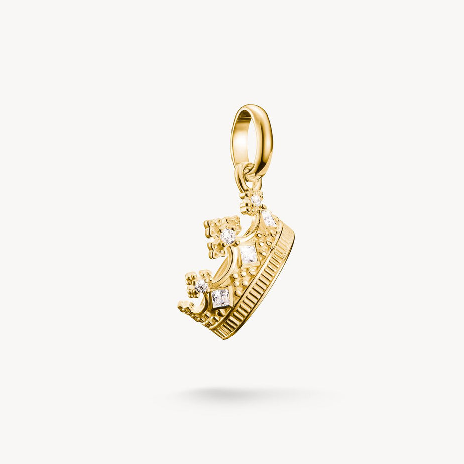 Thomas Sabo Gold-Plated Crown With Stones Connect Charm Pendant