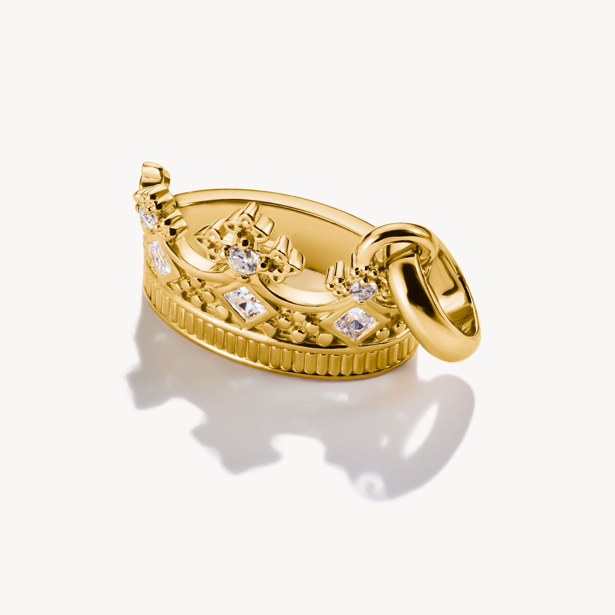 Thomas Sabo Gold-Plated Crown With Stones Connect Charm Pendant