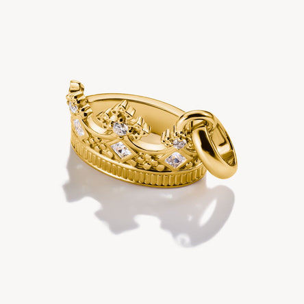 Thomas Sabo Gold-Plated Crown With Stones Connect Charm Pendant