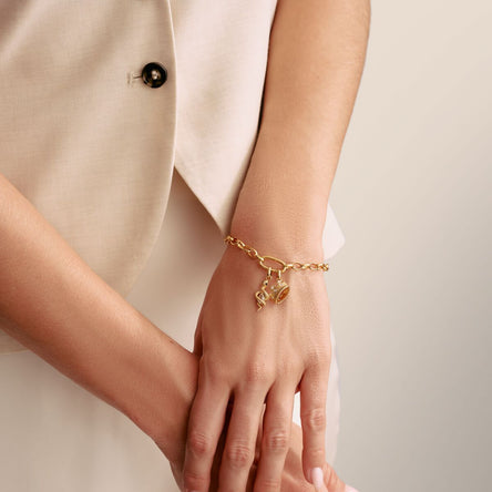 Thomas Sabo Gold-Plated Crown With Stones Connect Charm Pendant
