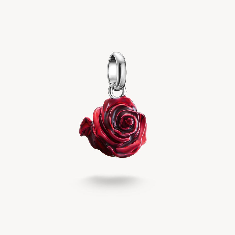 Thomas Sabo Silver Red Rose Connect Charm Pendant