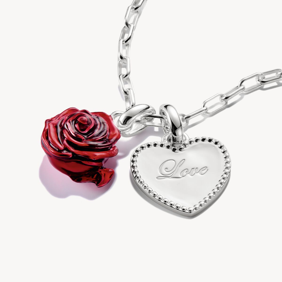 Thomas Sabo Silver Red Rose Connect Charm Pendant