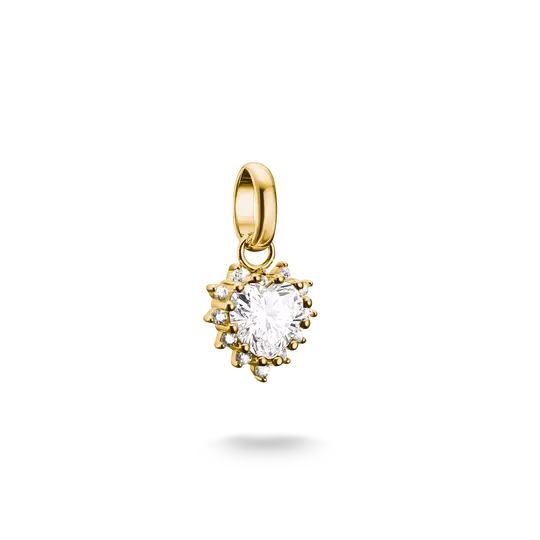 Thomas Sabo Gold Heart Connect Charm with White Zirconia