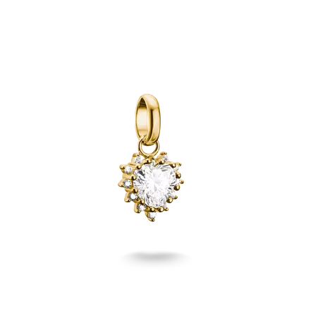 Thomas Sabo Gold Heart Connect Charm with White Zirconia