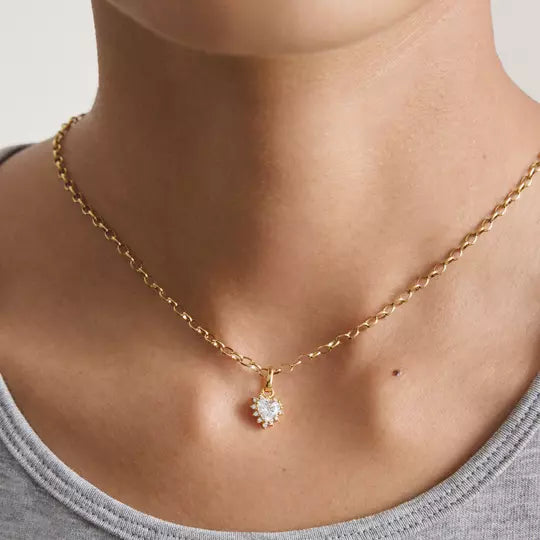Thomas Sabo Gold Heart Connect Charm with White Zirconia