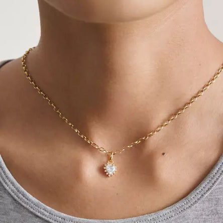 Thomas Sabo Gold Heart Connect Charm with White Zirconia