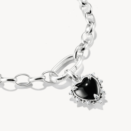Thomas Sabo Silver Black Heart Connect Charm Pendant