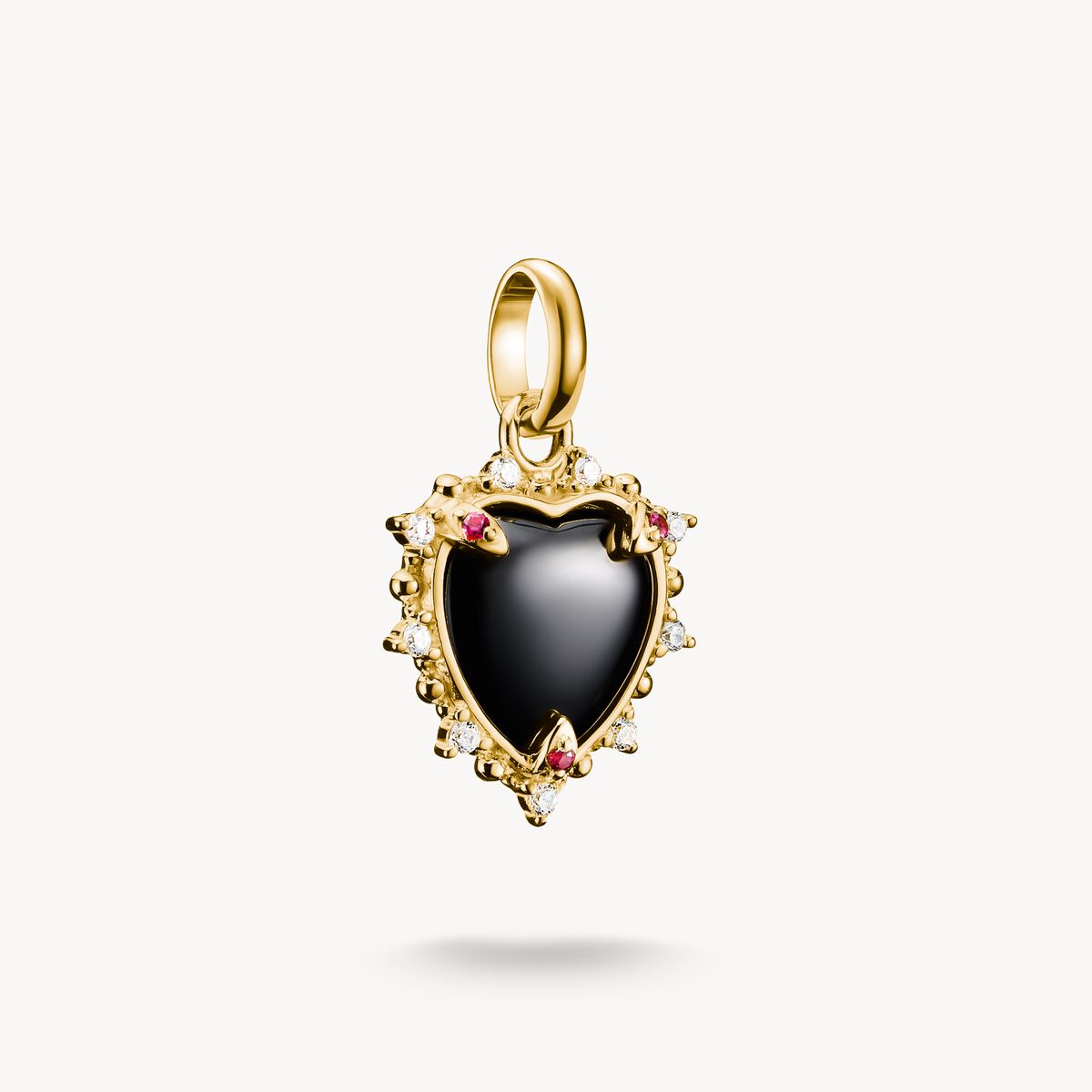 Thomas Sabo Gold-Plated Black Heart Connect Charm Pendant