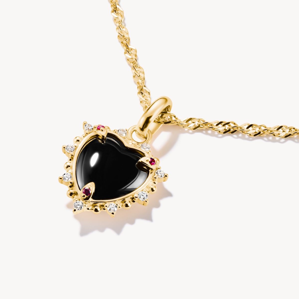 Thomas Sabo Gold-Plated Black Heart Connect Charm Pendant