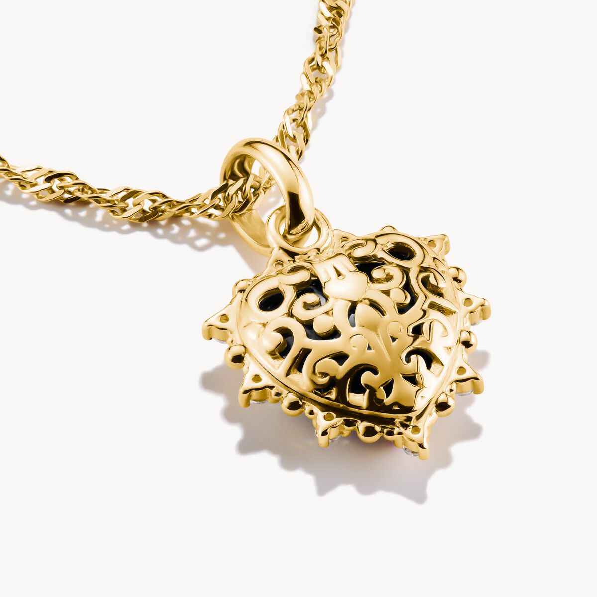 Thomas Sabo Gold-Plated Black Heart Connect Charm Pendant