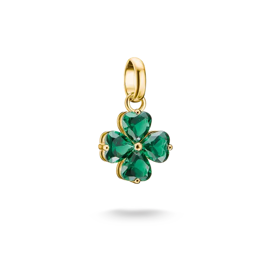 Thomas Sabo Gold Clover Connect Charm with Green Stones