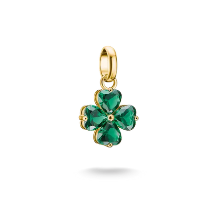 Thomas Sabo Gold Clover Connect Charm with Green Stones