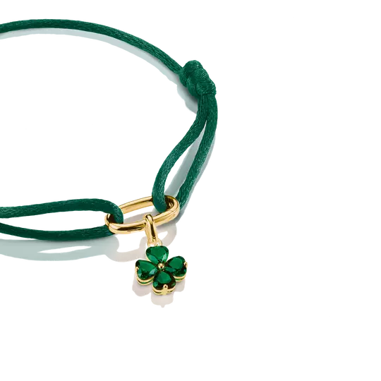 Thomas Sabo Gold Clover Connect Charm with Green Stones