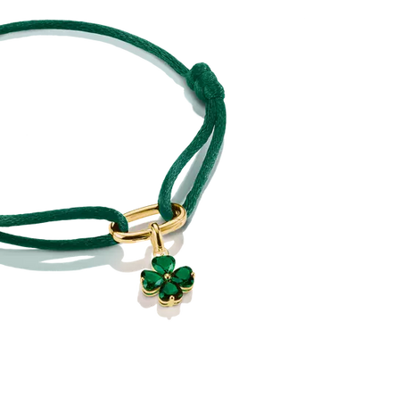 Thomas Sabo Gold Clover Connect Charm with Green Stones