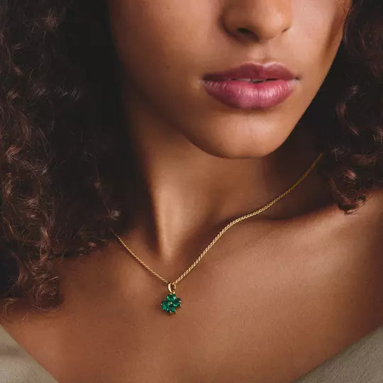 Thomas Sabo Gold Clover Connect Charm with Green Stones