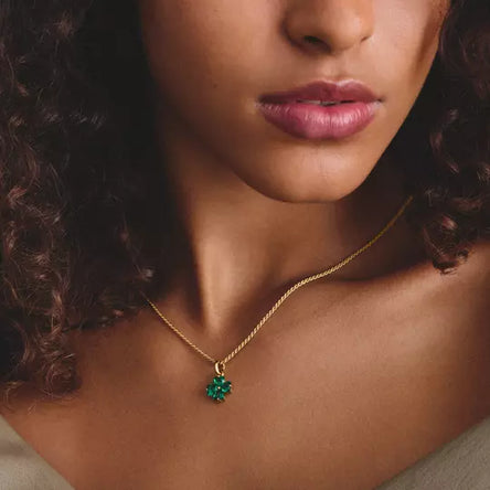 Thomas Sabo Gold Clover Connect Charm with Green Stones
