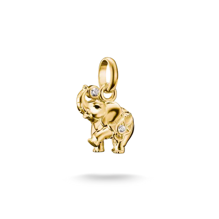 Thomas Sabo Gold Elephant Connect Charm with White Zirconia