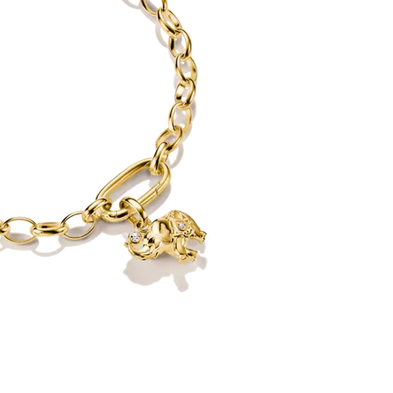 Thomas Sabo Gold Elephant Connect Charm with White Zirconia