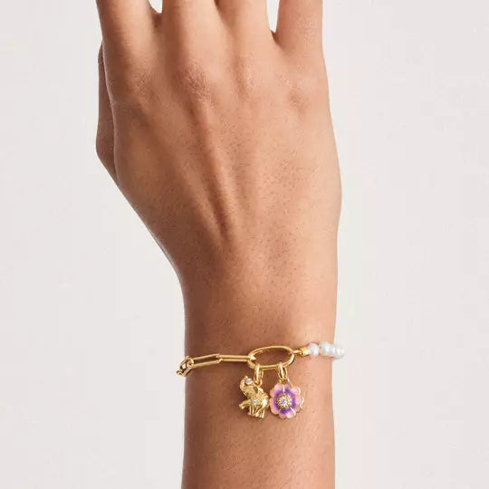 Thomas Sabo Gold Elephant Connect Charm with White Zirconia