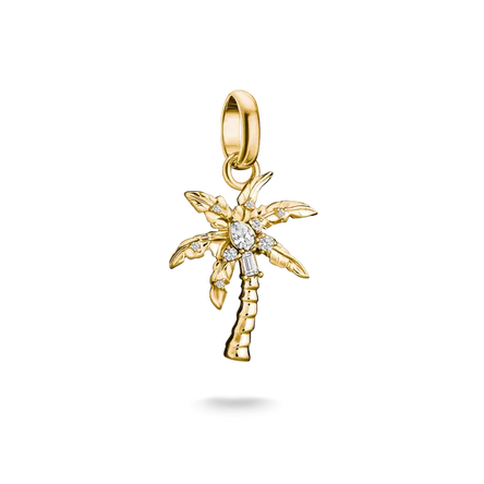 Thomas Sabo Gold Palm Tree Connect Charm with White Zirconia