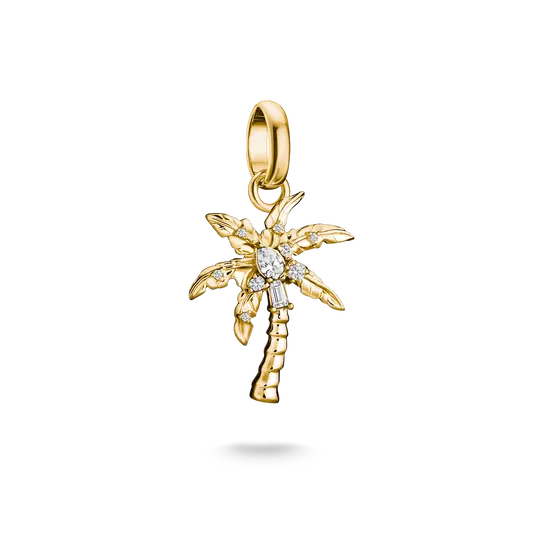 Thomas Sabo Gold Palm Tree Connect Charm with White Zirconia