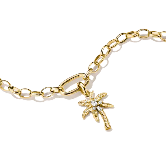 Thomas Sabo Gold Palm Tree Connect Charm with White Zirconia
