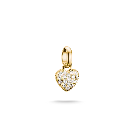 Thomas Sabo Gold Heart Connect Charm with white zirconia