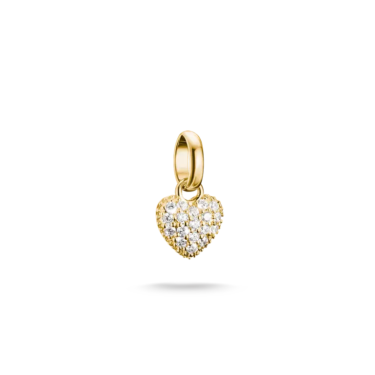 Thomas Sabo Gold Heart Connect Charm with white zirconia