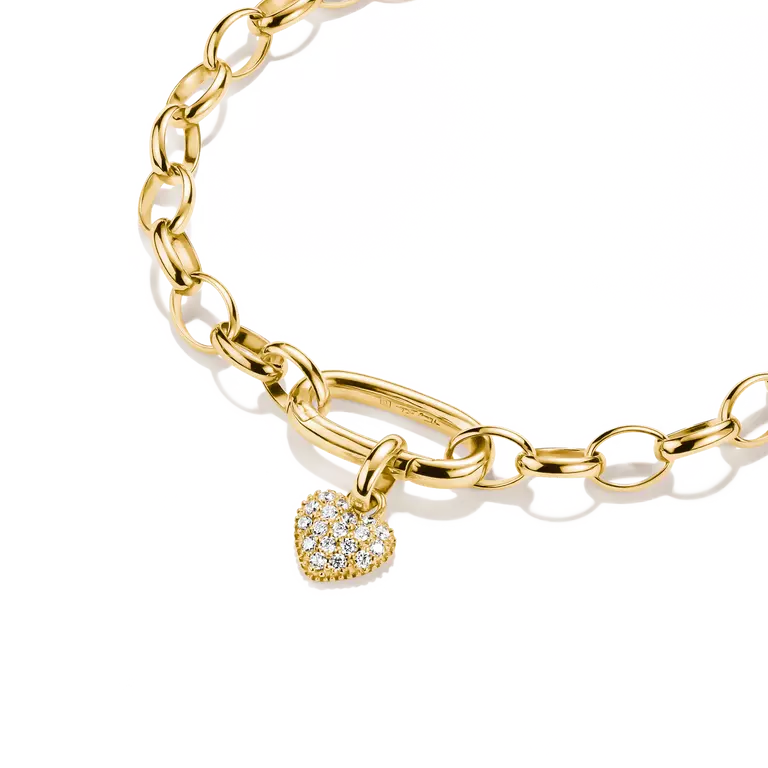 Thomas Sabo Gold Heart Connect Charm with white zirconia