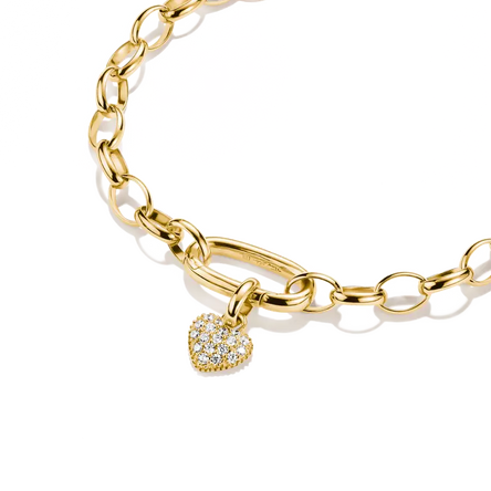 Thomas Sabo Gold Heart Connect Charm with white zirconia
