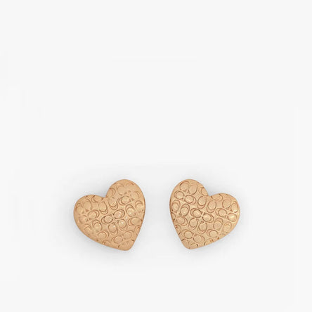 COACH C Textured Hearts Statement Earrings