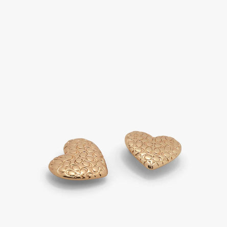 COACH C Textured Hearts Statement Earrings