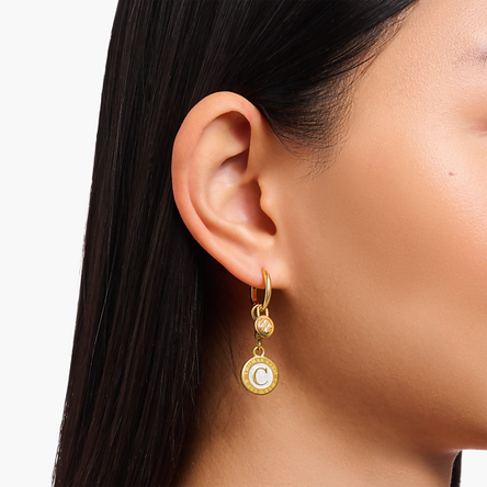 Thomas Sabo Single Gold Earring with Charm Carrier
