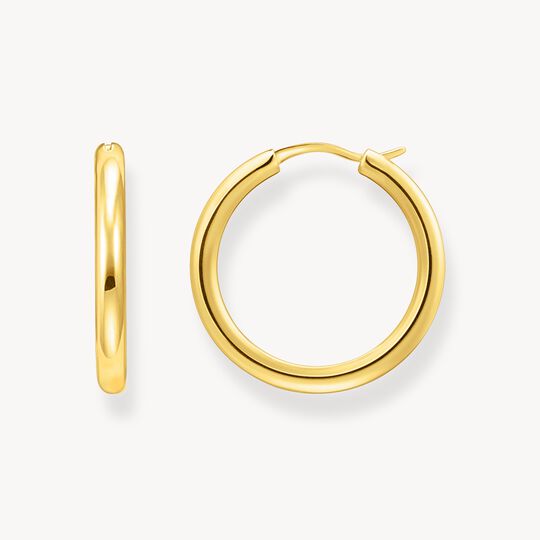 Thomas Sabo Gold-plated classic hoop earrings in wider shape