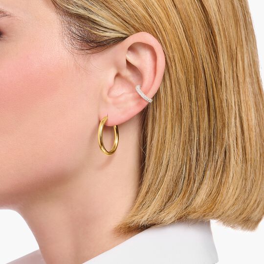 Thomas Sabo Gold-plated classic hoop earrings in wider shape