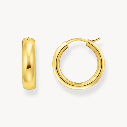 Thomas Sabo Gold-plated medium-sized hoop earrings in chunky design
