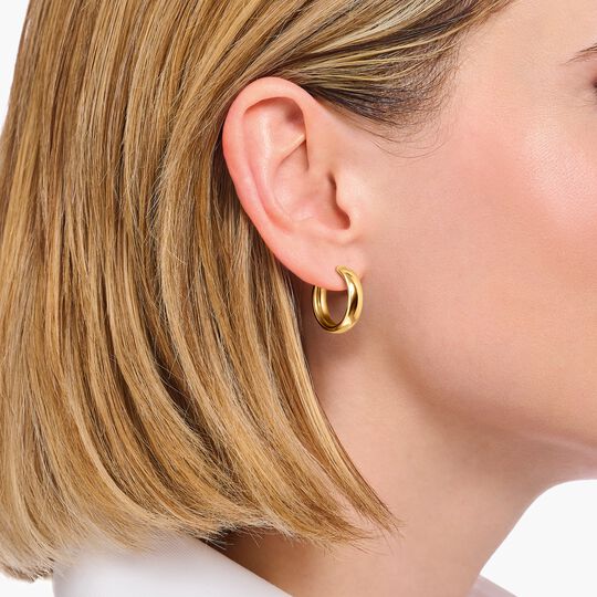 Thomas Sabo Gold-plated medium-sized hoop earrings in chunky design