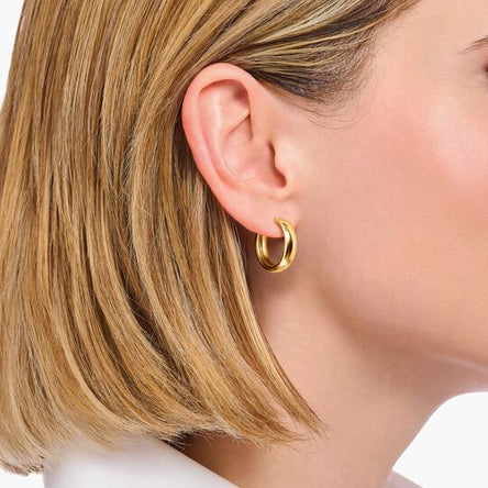 Thomas Sabo Gold-plated medium-sized hoop earrings in chunky design