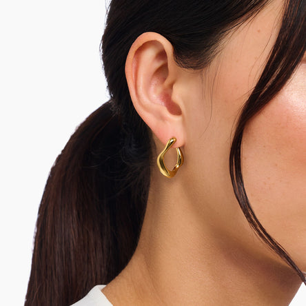 Thomas Sabo Small Gold Natural Beauty Hoop Earrings
