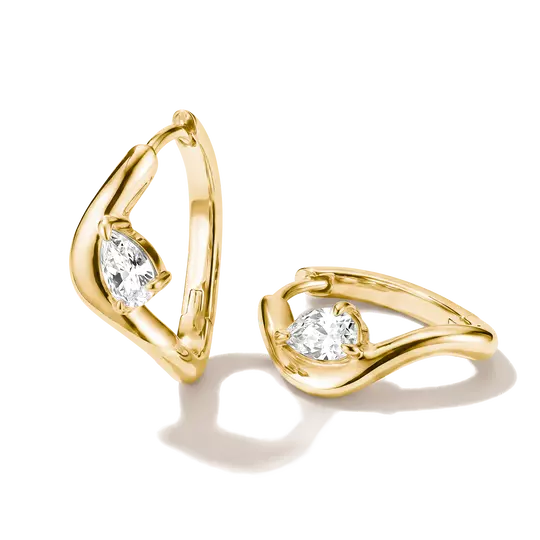Thomas Sabo Gold Hoop Earrings with Teardrop White Zirconia