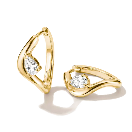Thomas Sabo Gold Hoop Earrings with Teardrop White Zirconia