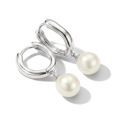 Thomas Sabo Silver Hoop Pearl Earrings