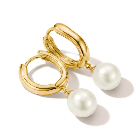 Thomas Sabo Gold Plated Pearl Hoop Earrings