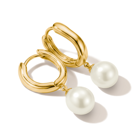 Thomas Sabo Gold Plated Pearl Hoop Earrings